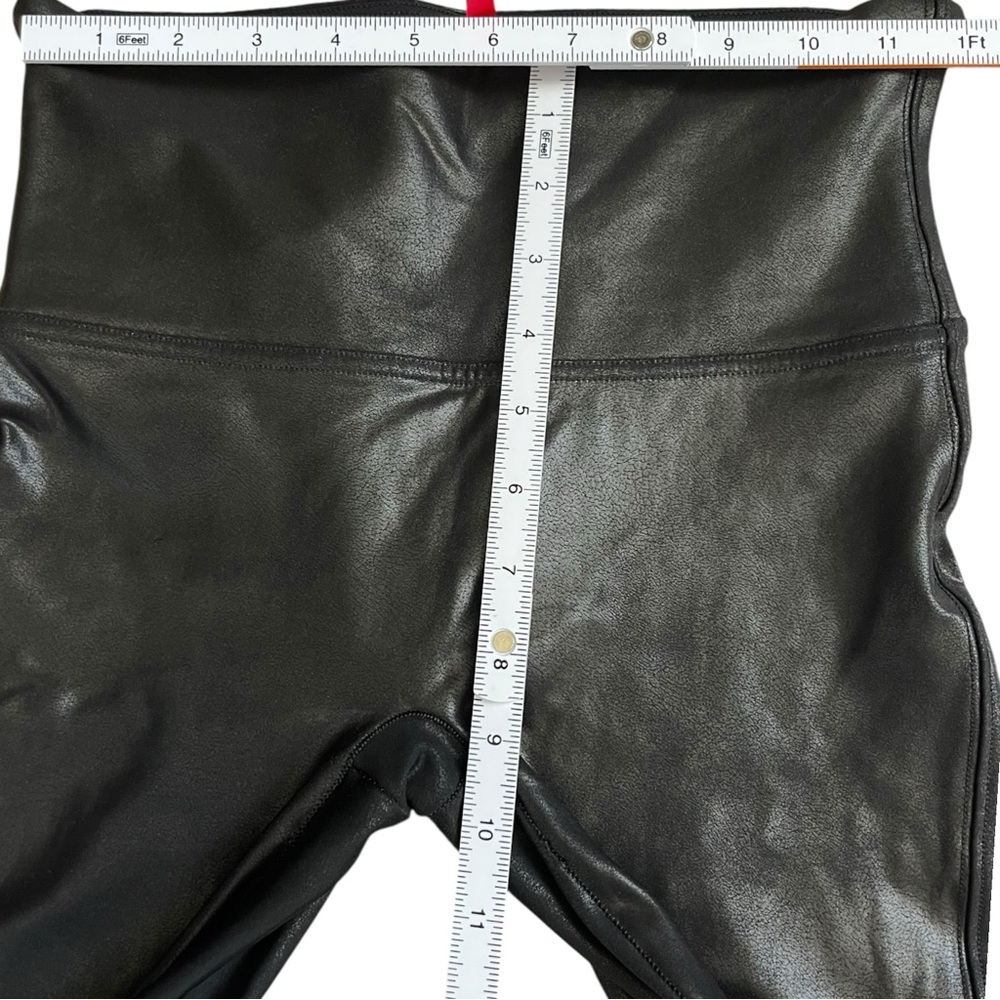 SPANX Faux Leather Leggings Black Pull On Skinny Shaping Pants M - Picture 5 of 9